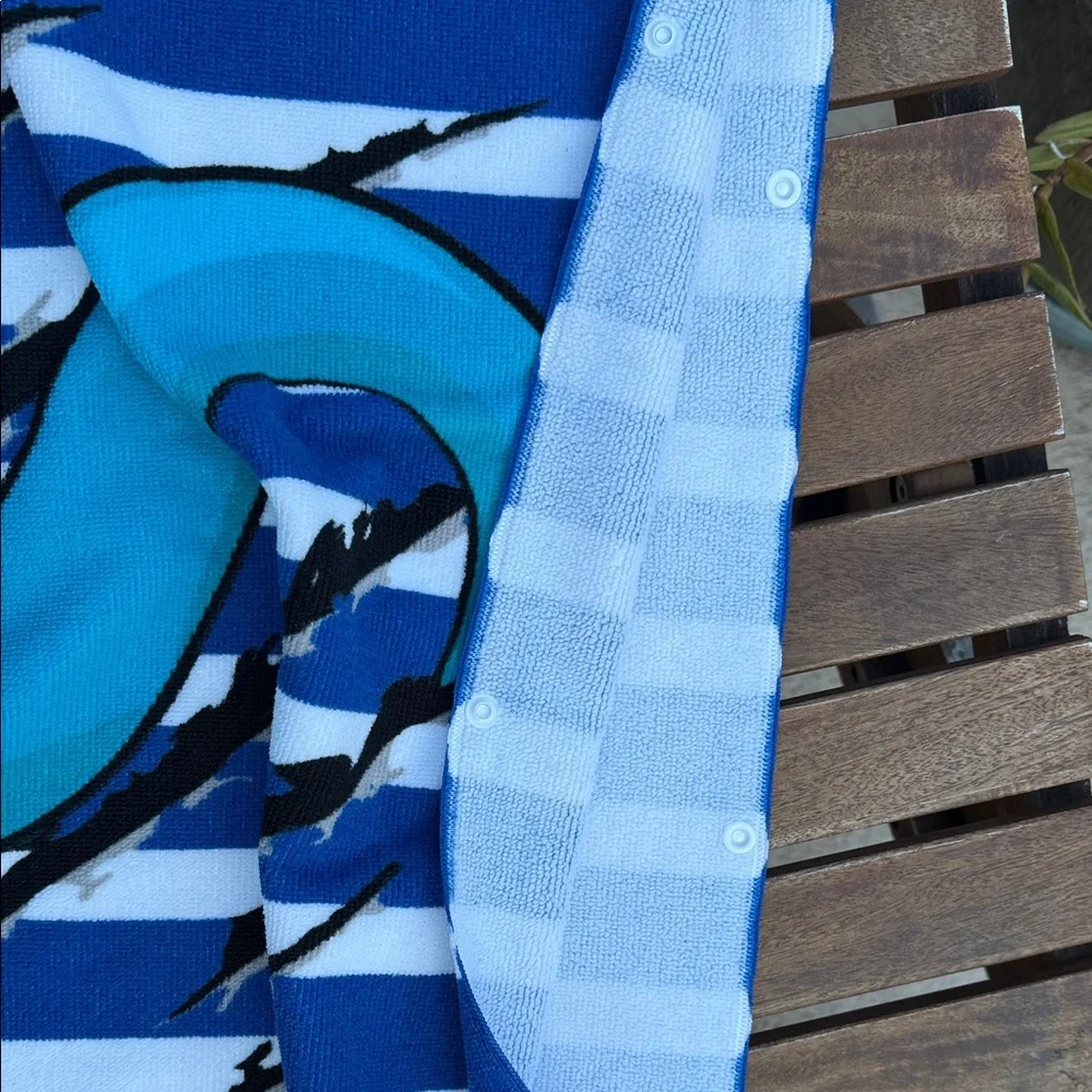 Blue Dinosaur Hooded Bath Towel for Kids